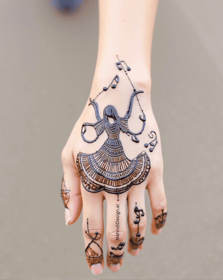 Garba Back Hand Mehndi Design 2