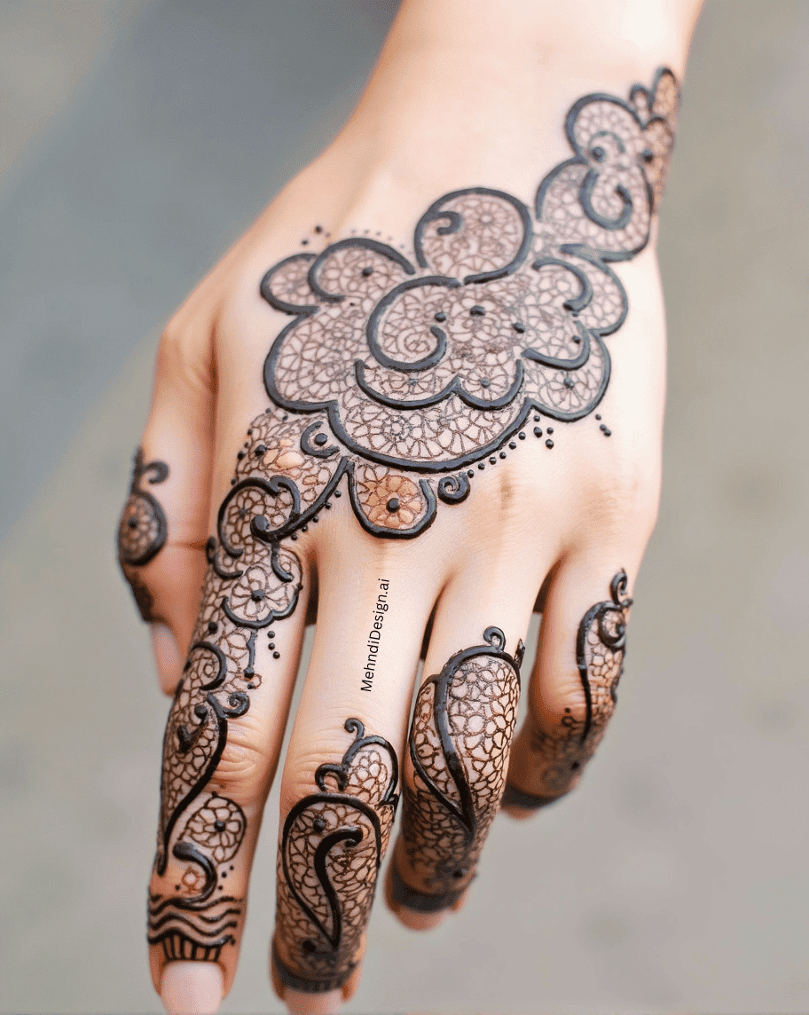 Paisley Back Hand Mehndi Design 2