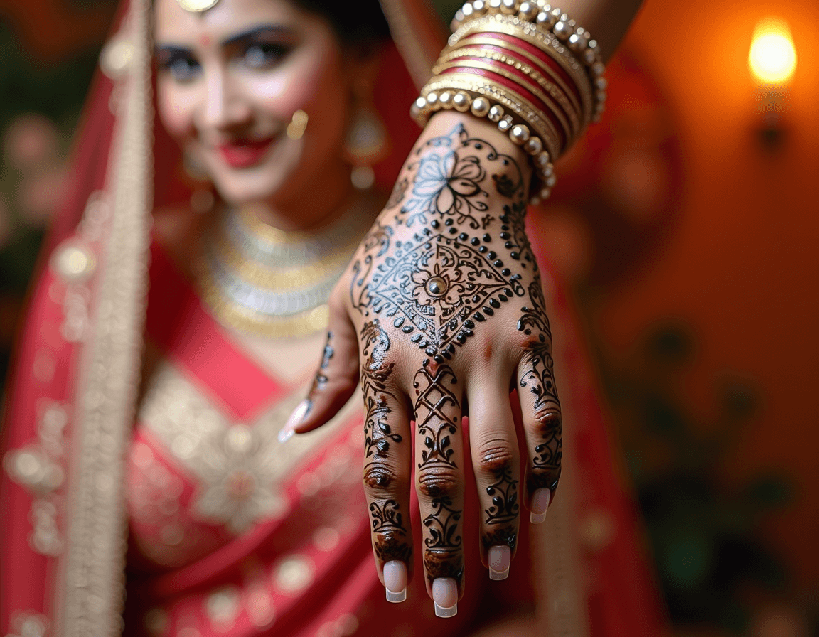 Glitter Bridal Mehndi Design