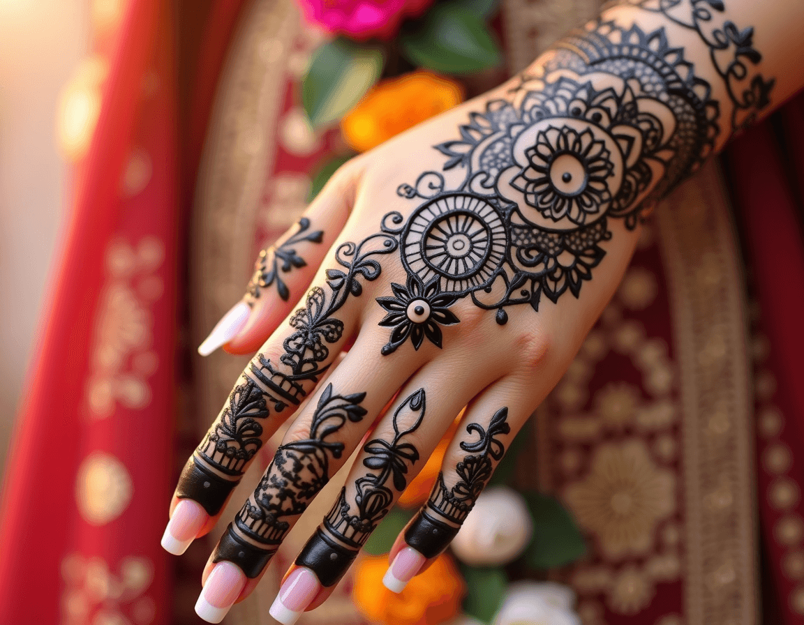 Floral Bridal Mehndi Design